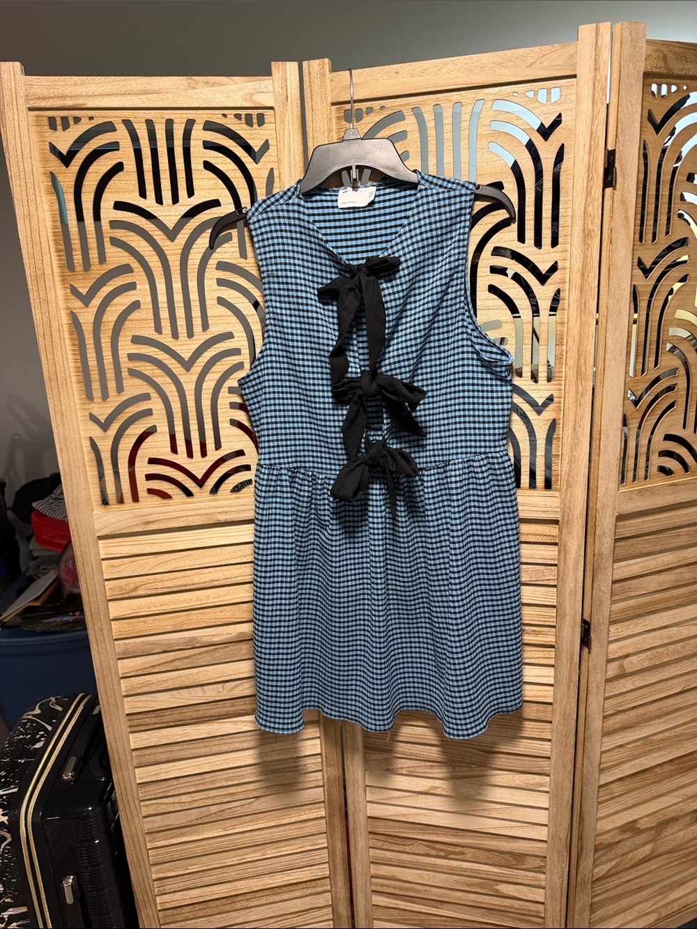 NWOT ASOS Blue Gingham Dress w Bows